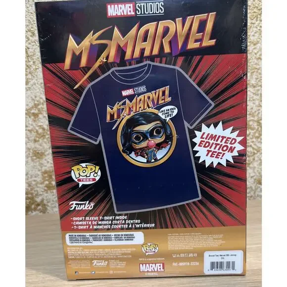 MS MARVEL Funko Pop Tees Marvel T Shirt Target Exclusive 2022,Sealed 2XL - Picture 2 of 3